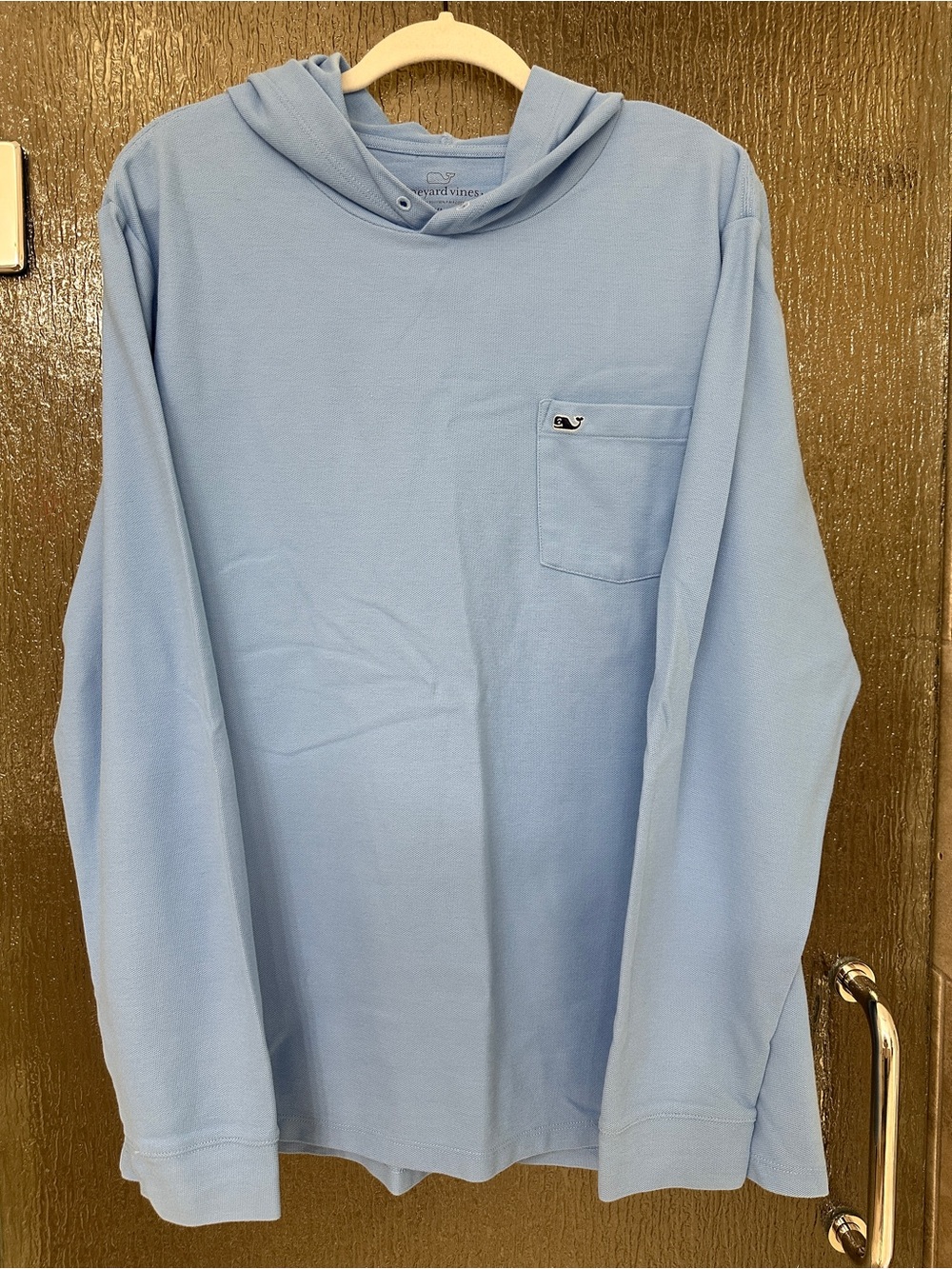 Vineyard Vines Sky Blue Long-Sleeve Hooded Pocket Tee